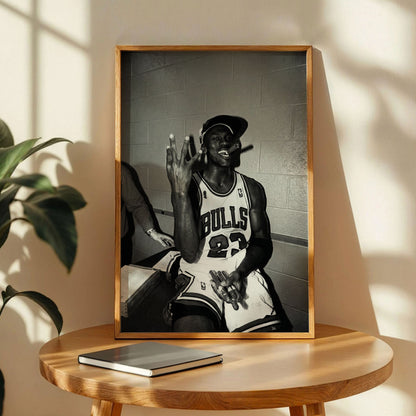 Michael Jordan Finger And Cigare Poster