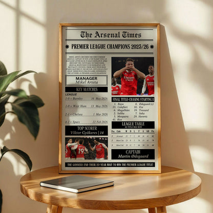 Arsenal Premier League Champions 2026 Poster