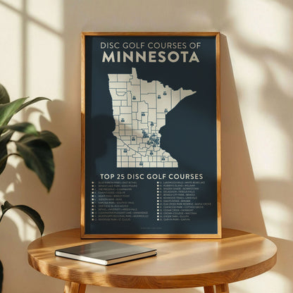 Minnesota Disc Golf Checklist Map Poster