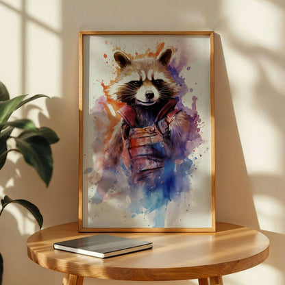 Rocket Raccoon Watercolor Art Print
