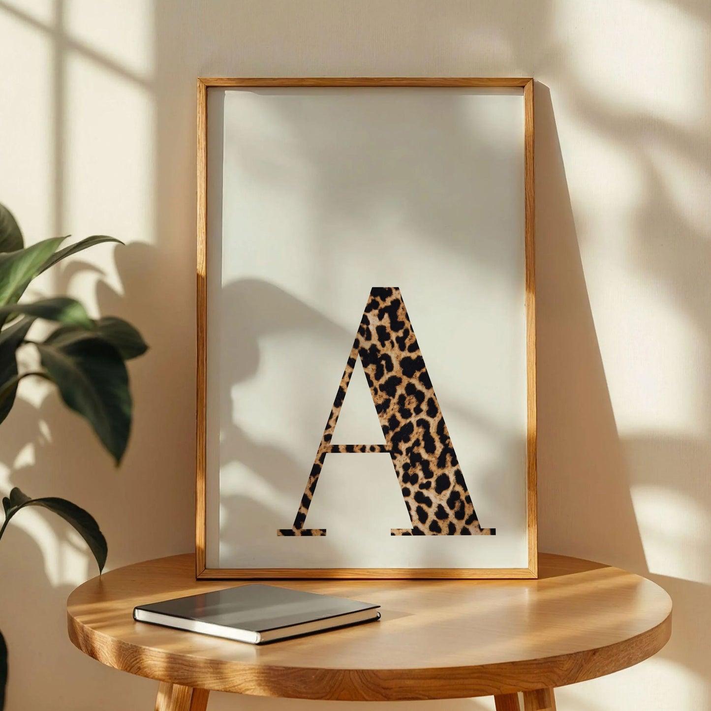 Letter A Leopard Initial Print