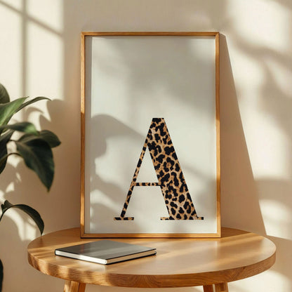 Letter A Leopard Initial Print