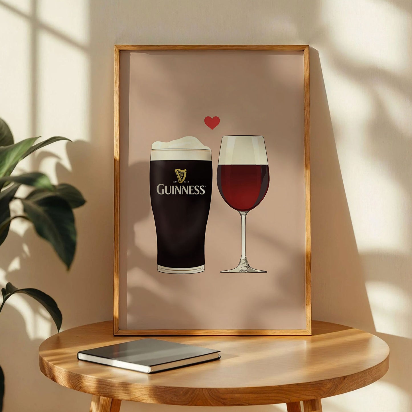 Funny Guinness Rose Wine Print
