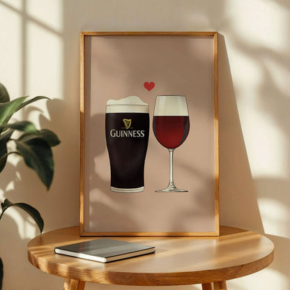 Funny Guinness Rose Wine Print