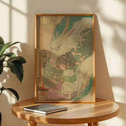 Chihiro Ogino and Haku from Spirited Away Poster
