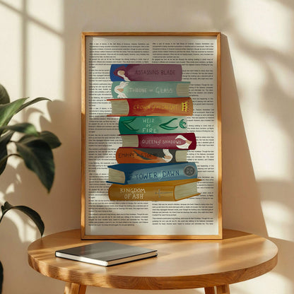 Throne of Glass Book Stack Art Print