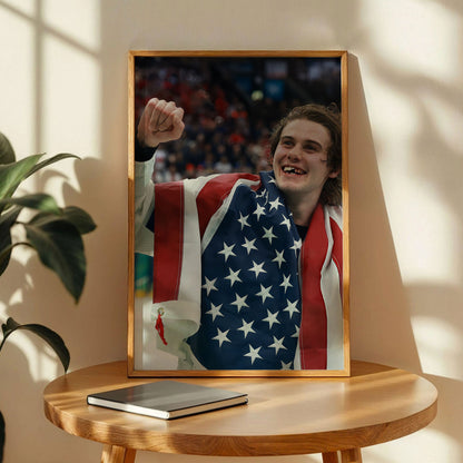 Jack Hughes Gold Medal OT Winner Poster