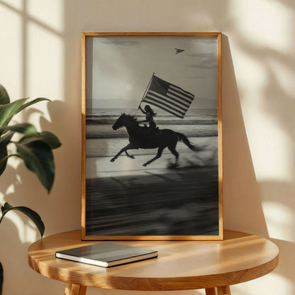 Black and White Western Cowboy Poster