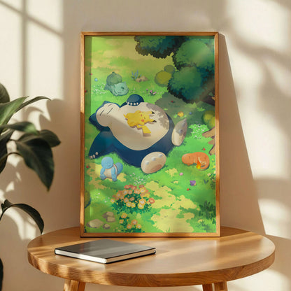 Snorlax, Pikachu Sleep Wall Art