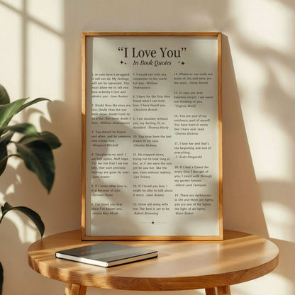 Love in Book Quotes Poster