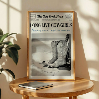 Long Live Cowgirls Newspaper Poster