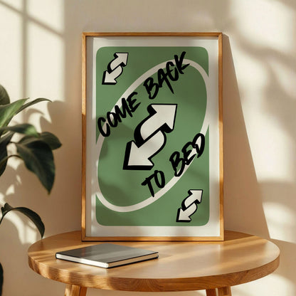 Come Back to Bed Card Poster