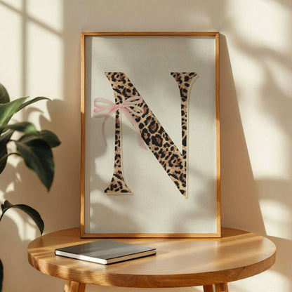 Leopard Print Letter N Poster