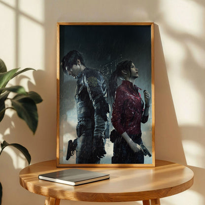 Leon Kennedy & Claire Redfield Residence Evil 2 Poster
