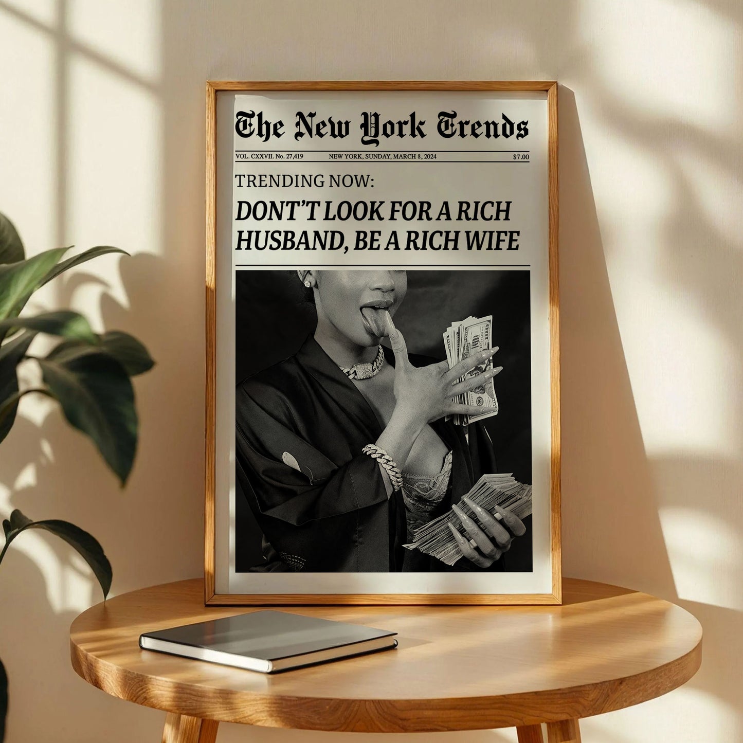 Don't Look For A Rich Husband Era Newspaper Poster