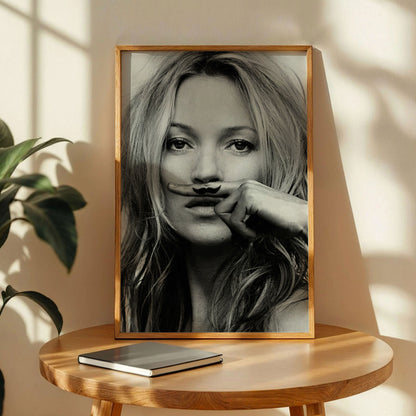 Kate Moss Moustache Art Print