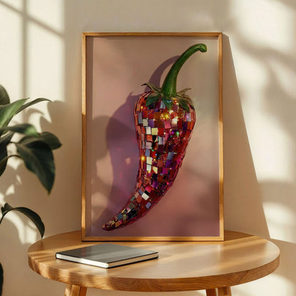 Chili Pepper Disco Ball Print