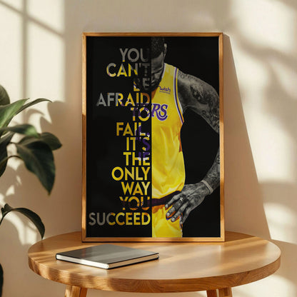 Lebron James Lakers 6 Failure Motivational Quote Poster