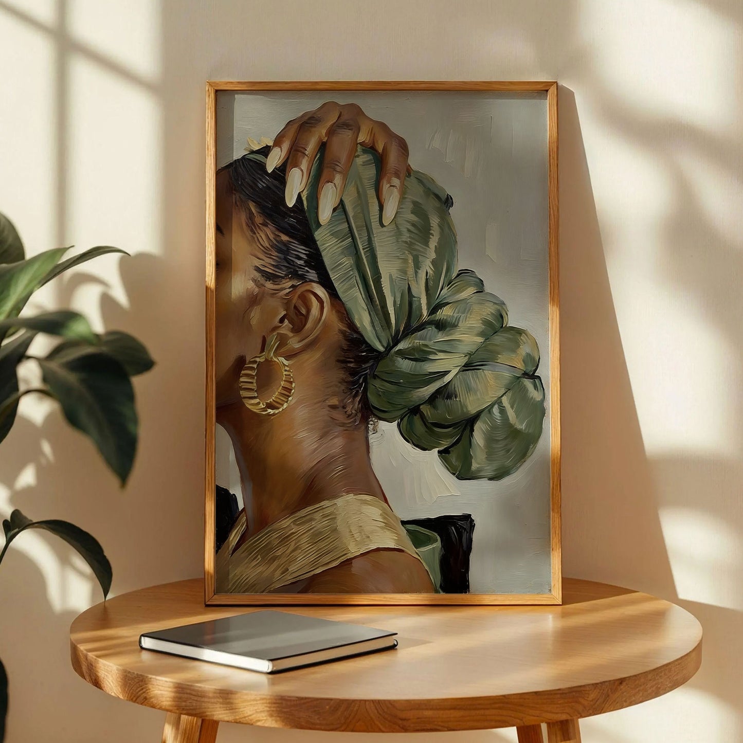 Black Girl Art Green Headwrap Poster