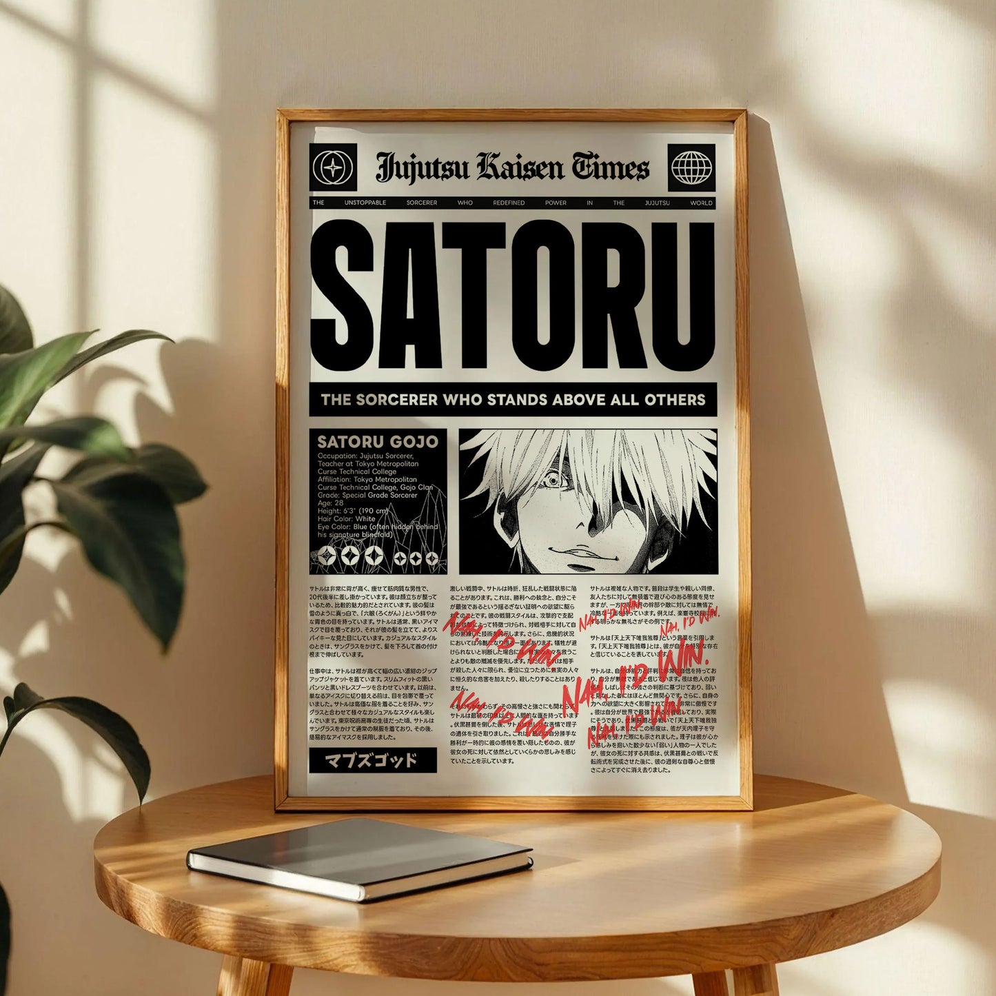 Saturo Gojo Newspaper Poster