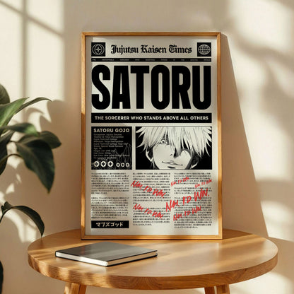 Saturo Gojo Newspaper Poster