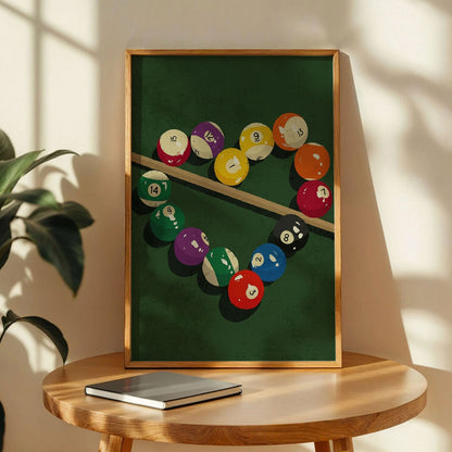Retro Billiard Balls Poster