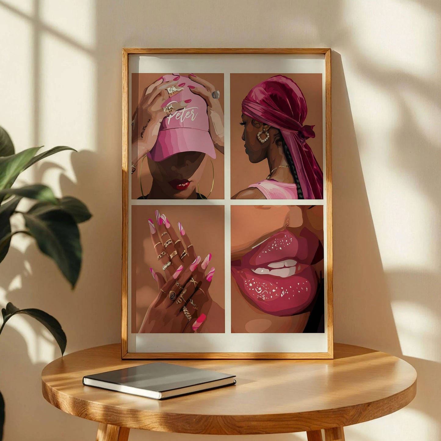 Black Girl Pink Bedroom Art Posters