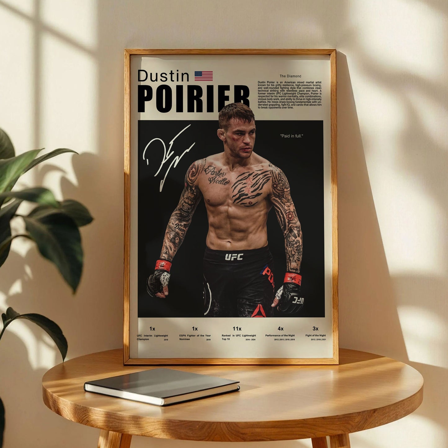 UFC fighter Dustin Poirier Poster