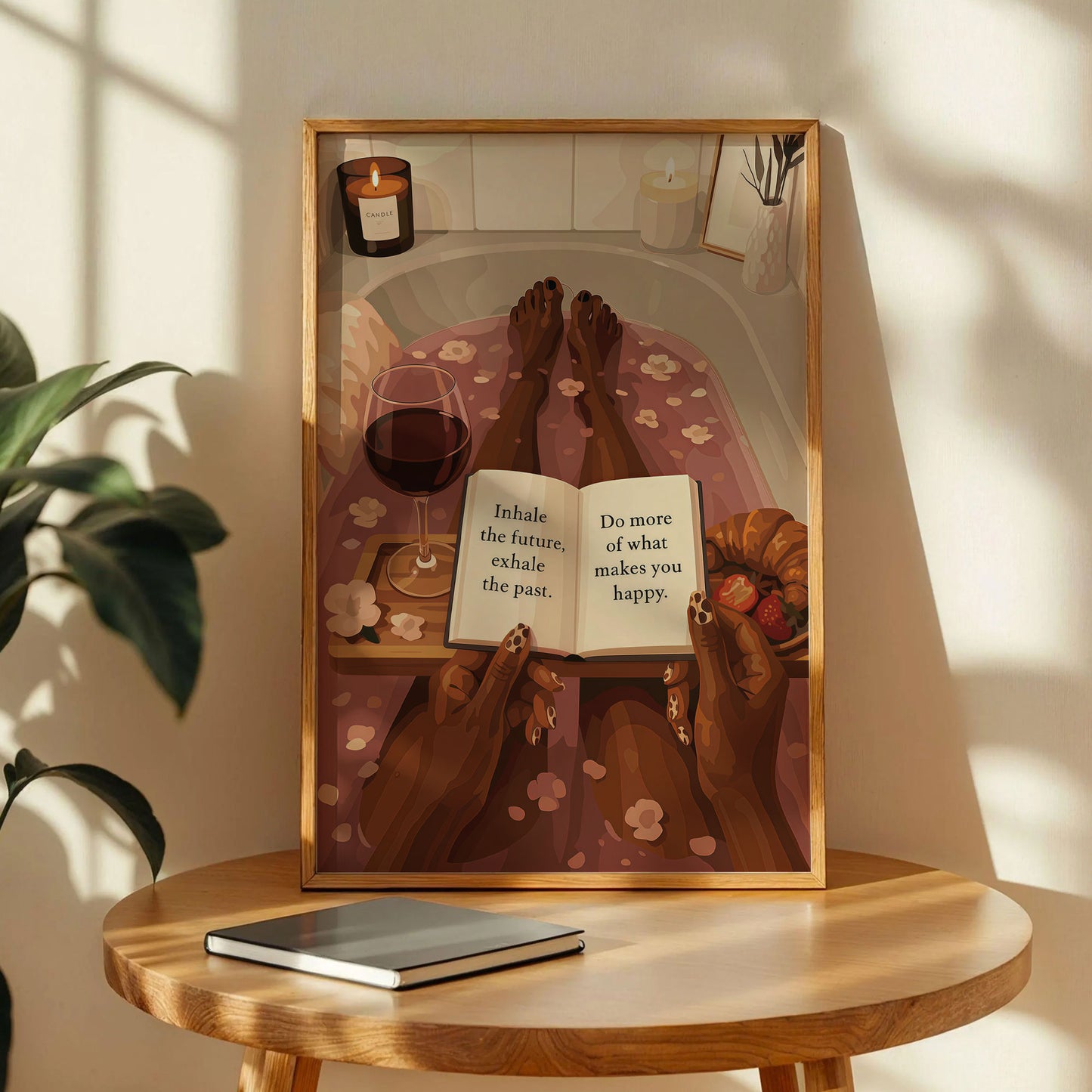 Black Woman Reading Book Poster
