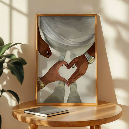Black Love Art Print Gift For Coupple