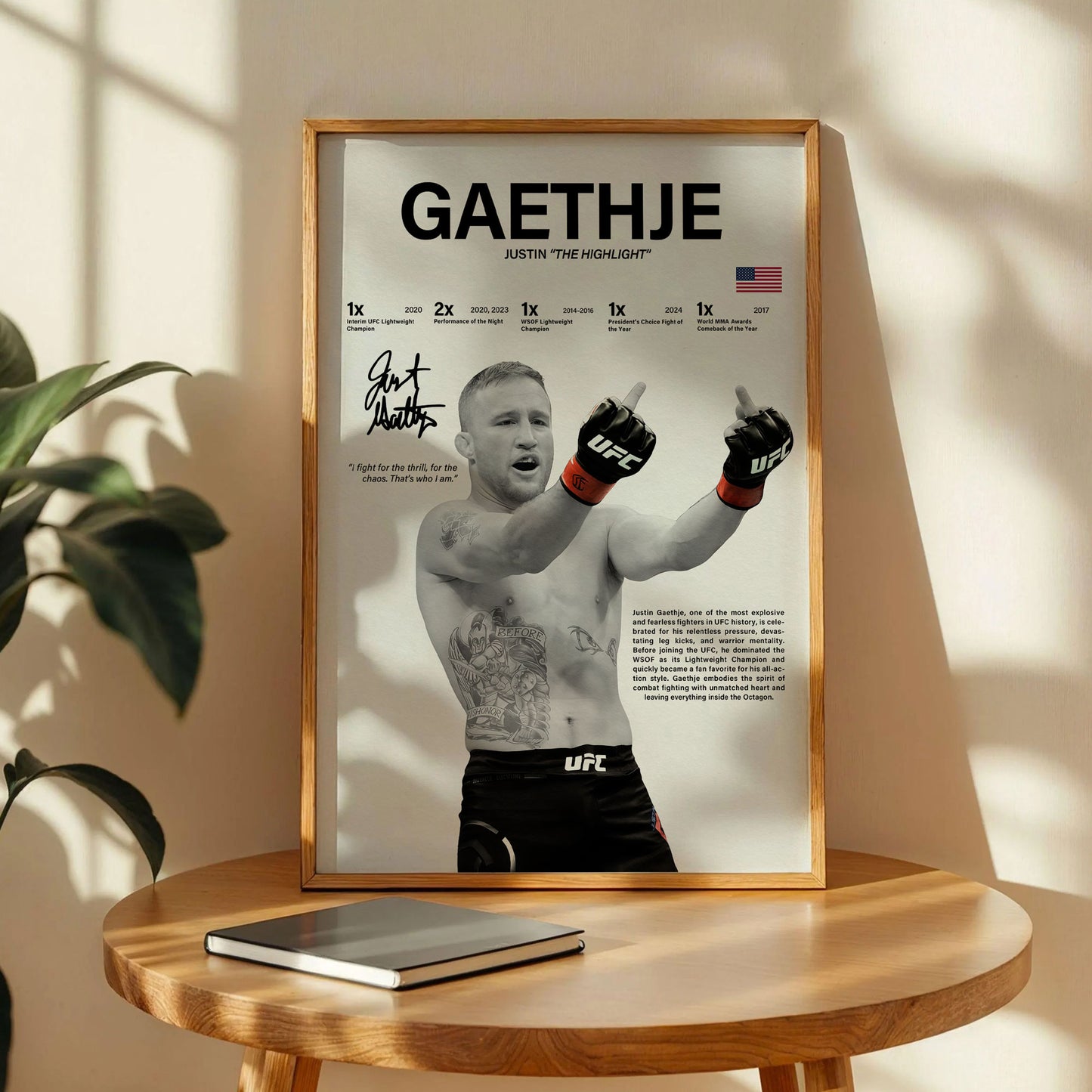 Justin Gaethje Art Print