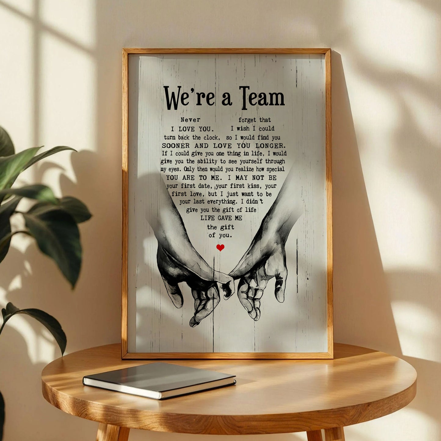 We're A Team- Wedding Vows Quotes Wall Art