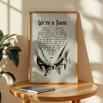 We're A Team- Wedding Vows Quotes Wall Art