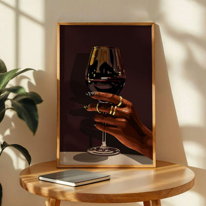 Black Woman And Wine Art