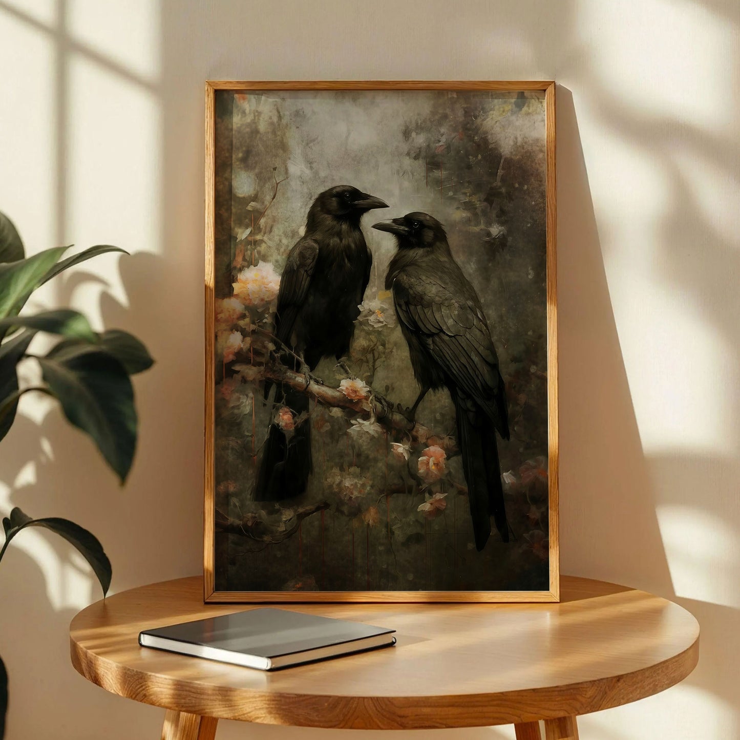 Raven Couple in Dark Forest Wall Art Print