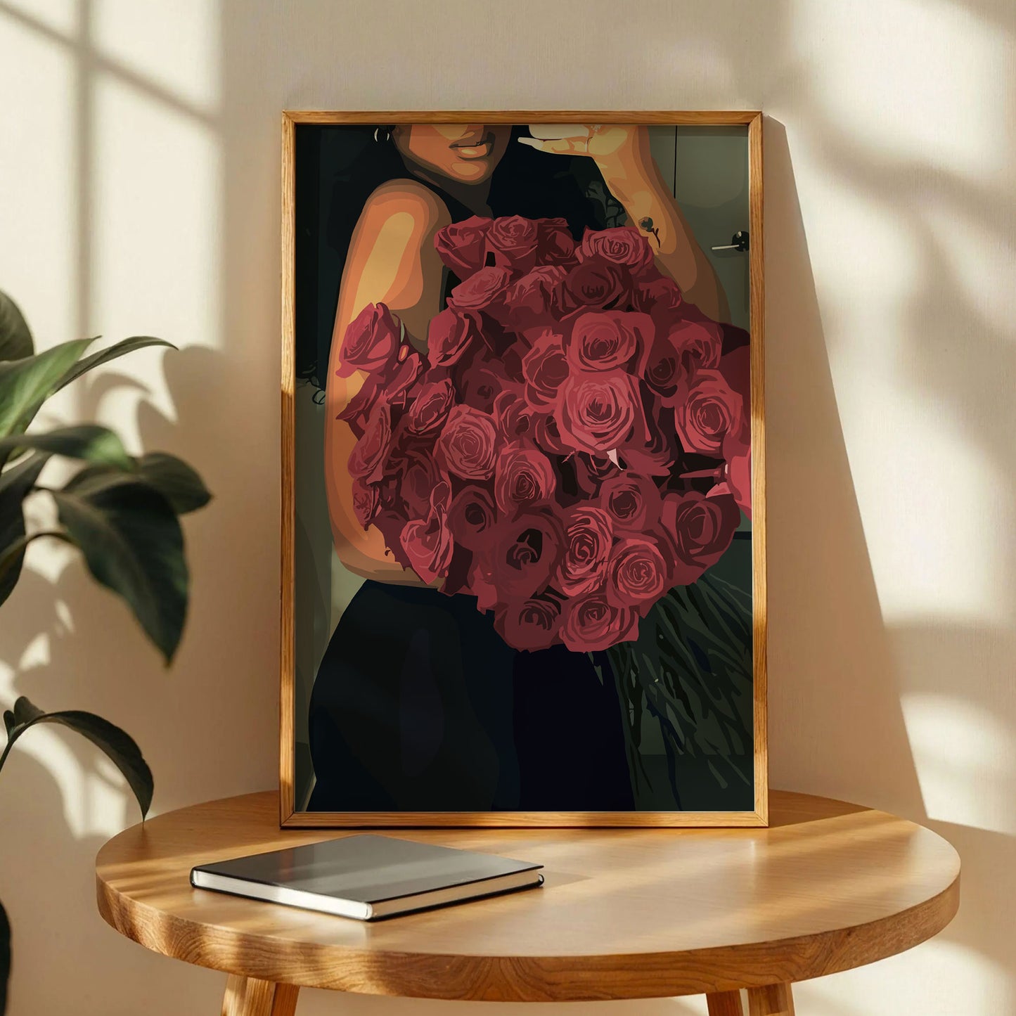 Beauty with Flowers Poster