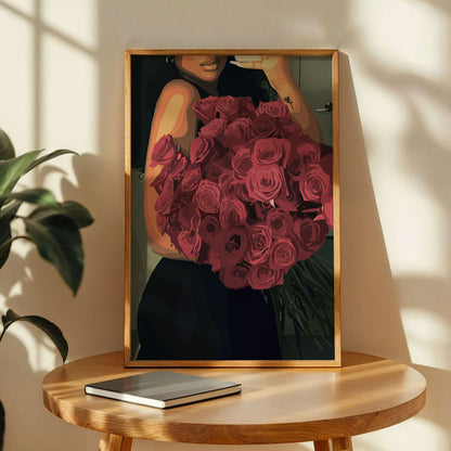Beauty with Flowers Poster
