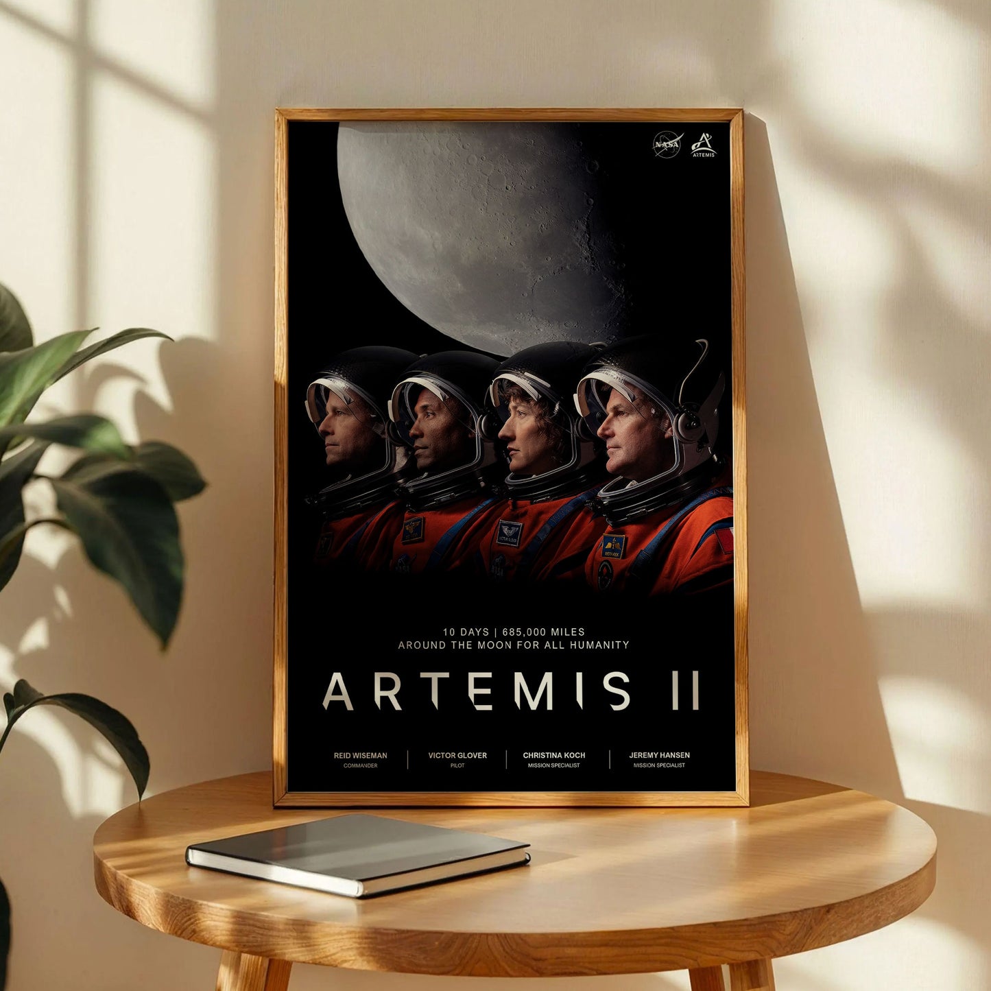 Artemis II Crew NASA Official Mission Wall Art