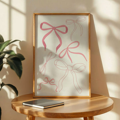 Pink Coquette Bows Print