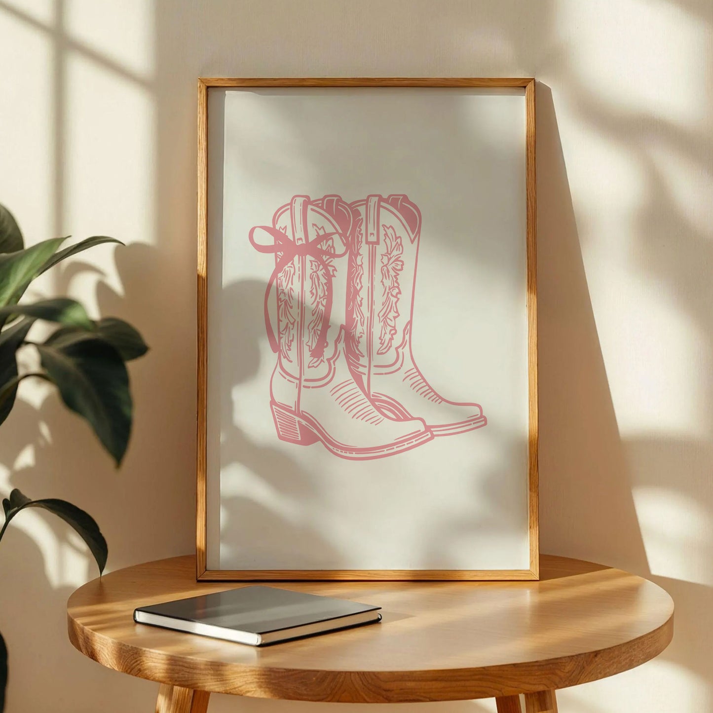 Pink Coquette Cowgirl Boots Print