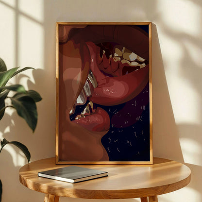 Black Couple Art Poster