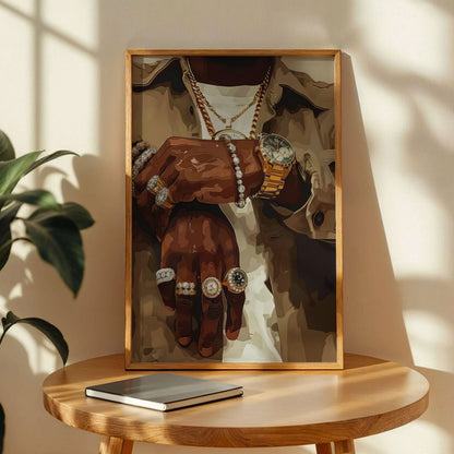 Hip Hop Jewelry Black Man Wall Art
