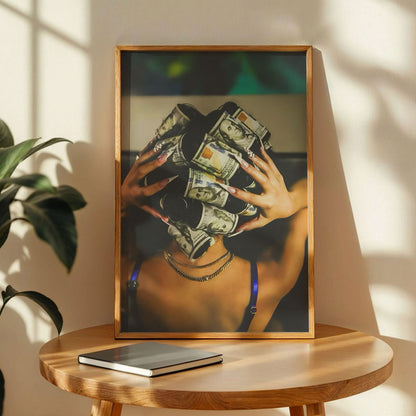 Black Woman Money Art Print