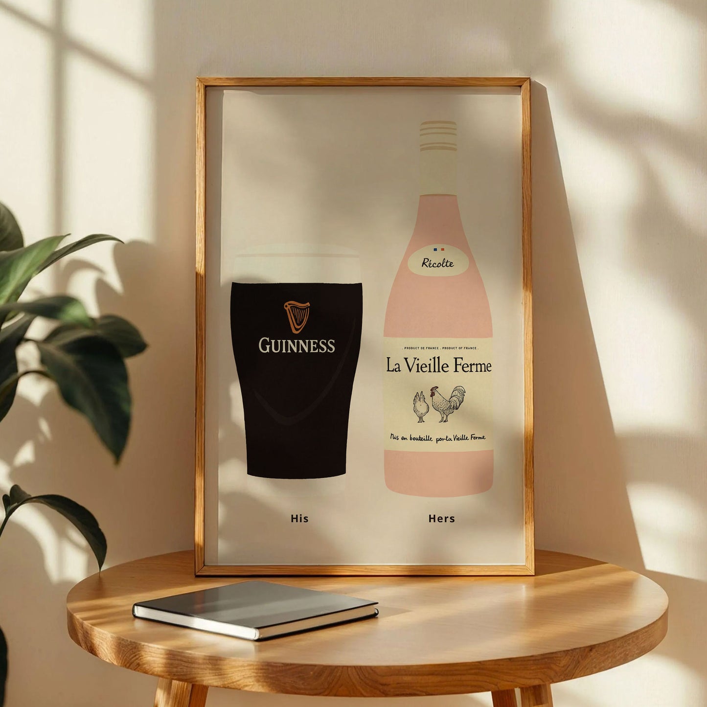 Guinness and Chicken Wine Print