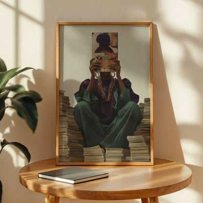 Black Woman With Book Poster