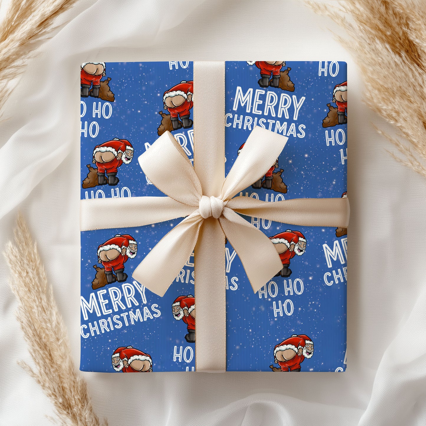 Funny Santa HO HO HO Christmas Wrapping Paper