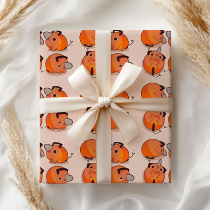 Funny Pochita Christmas Wrapping Paper