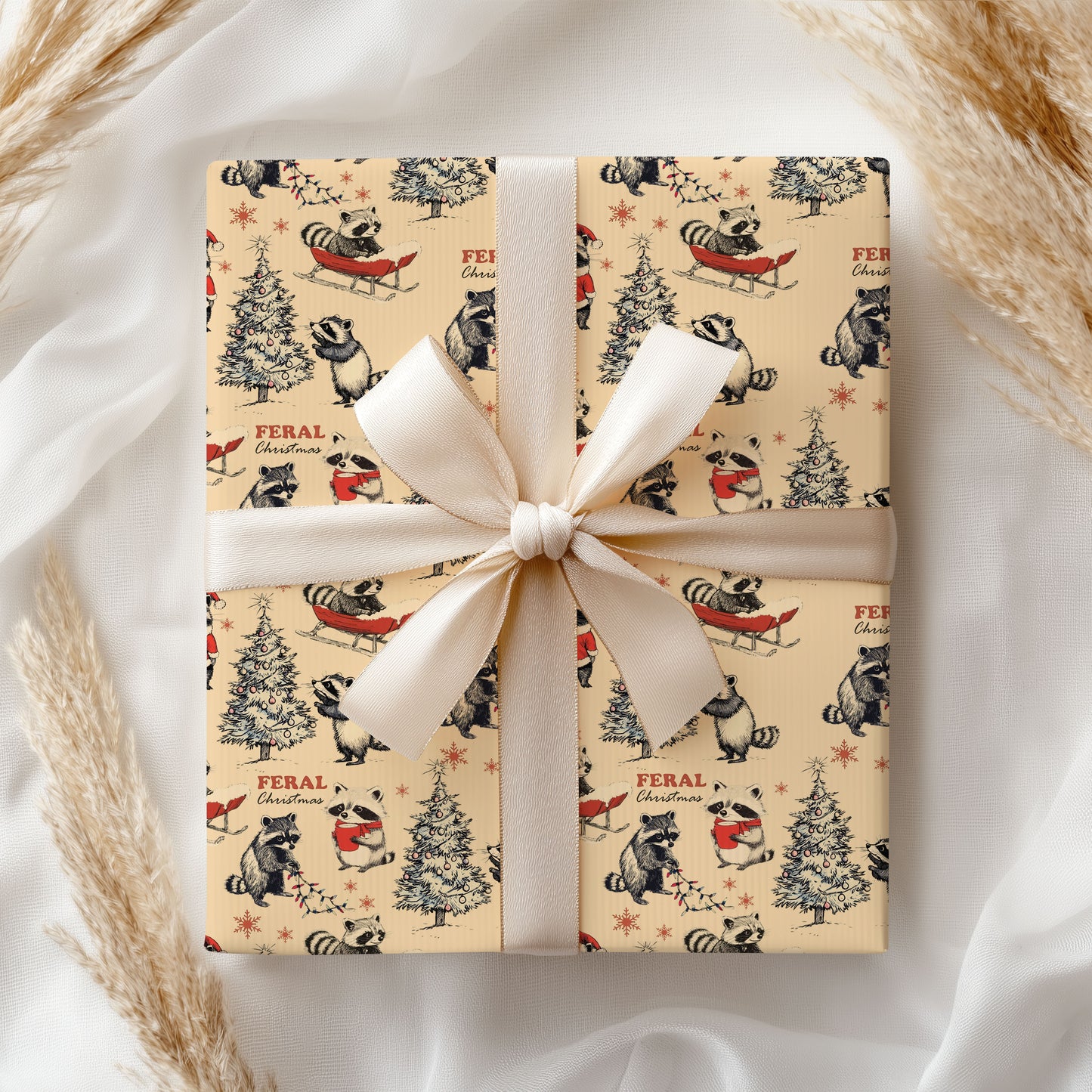 Raccoon Feral Christmas Wrapping Paper