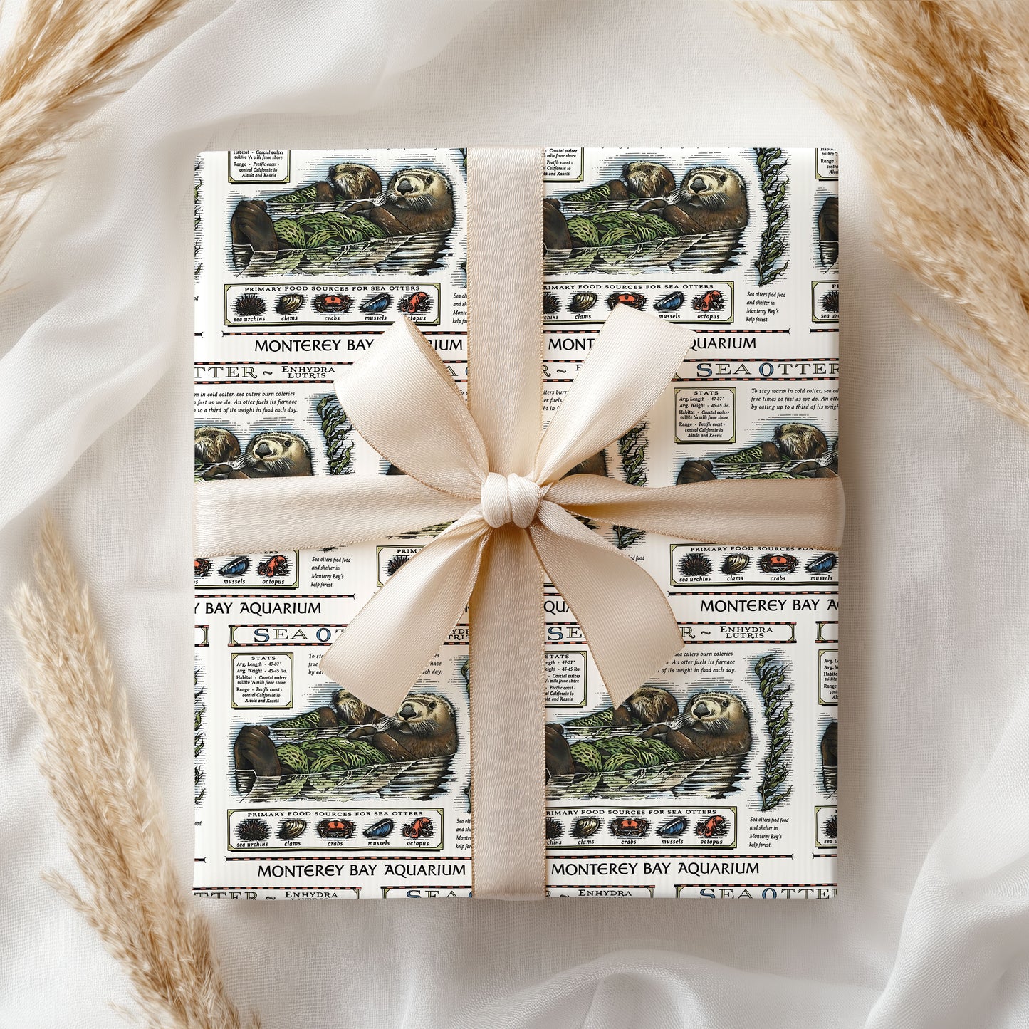 Vintage Otter Wrapping Paper Monterey Bay Gift Wrap