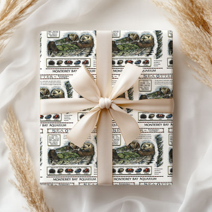 Vintage Otter Wrapping Paper Monterey Bay Gift Wrap